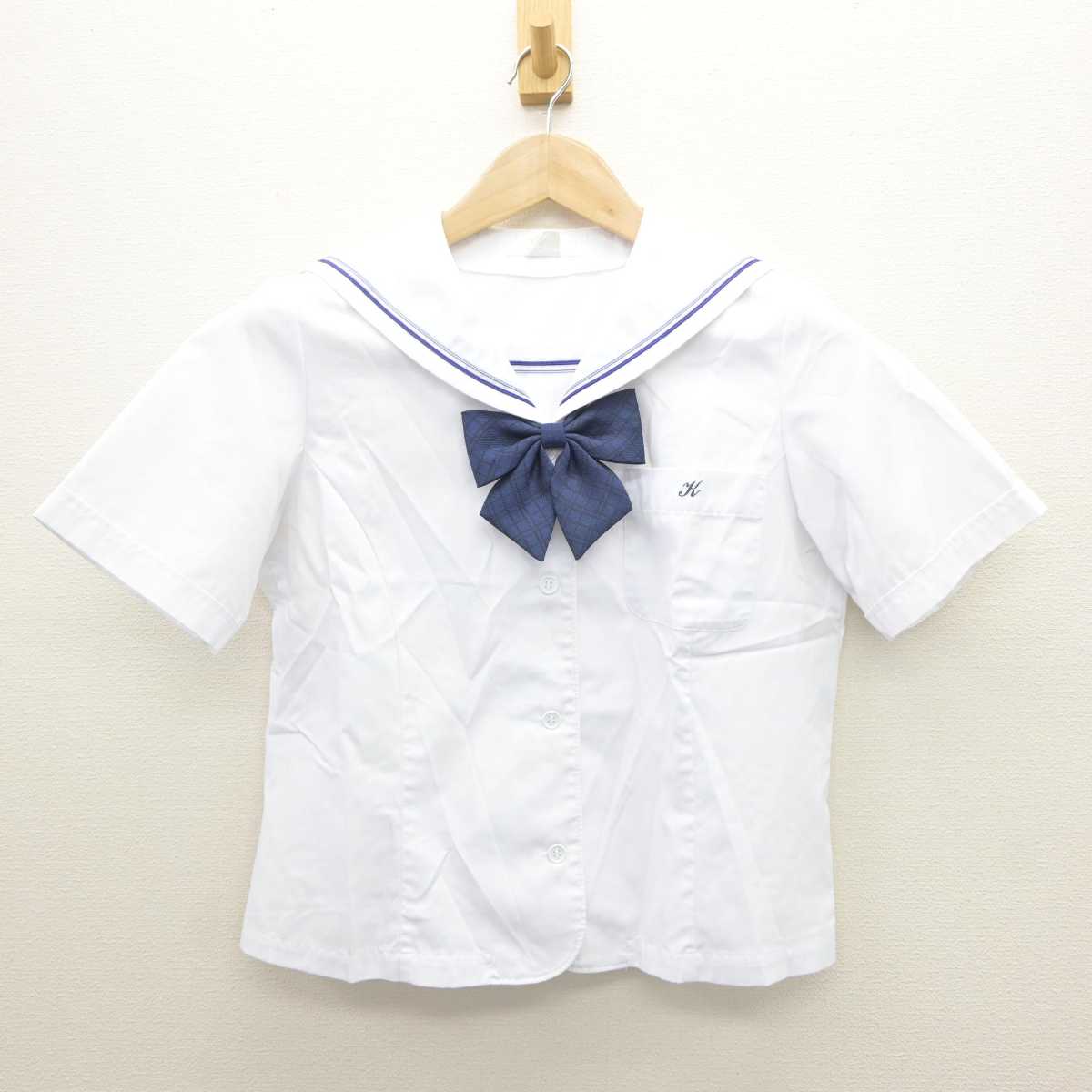 【中古】岡山県 倉敷高等学校 女子制服 4点 (ニットベスト・セーラー服・スカート) sf064310