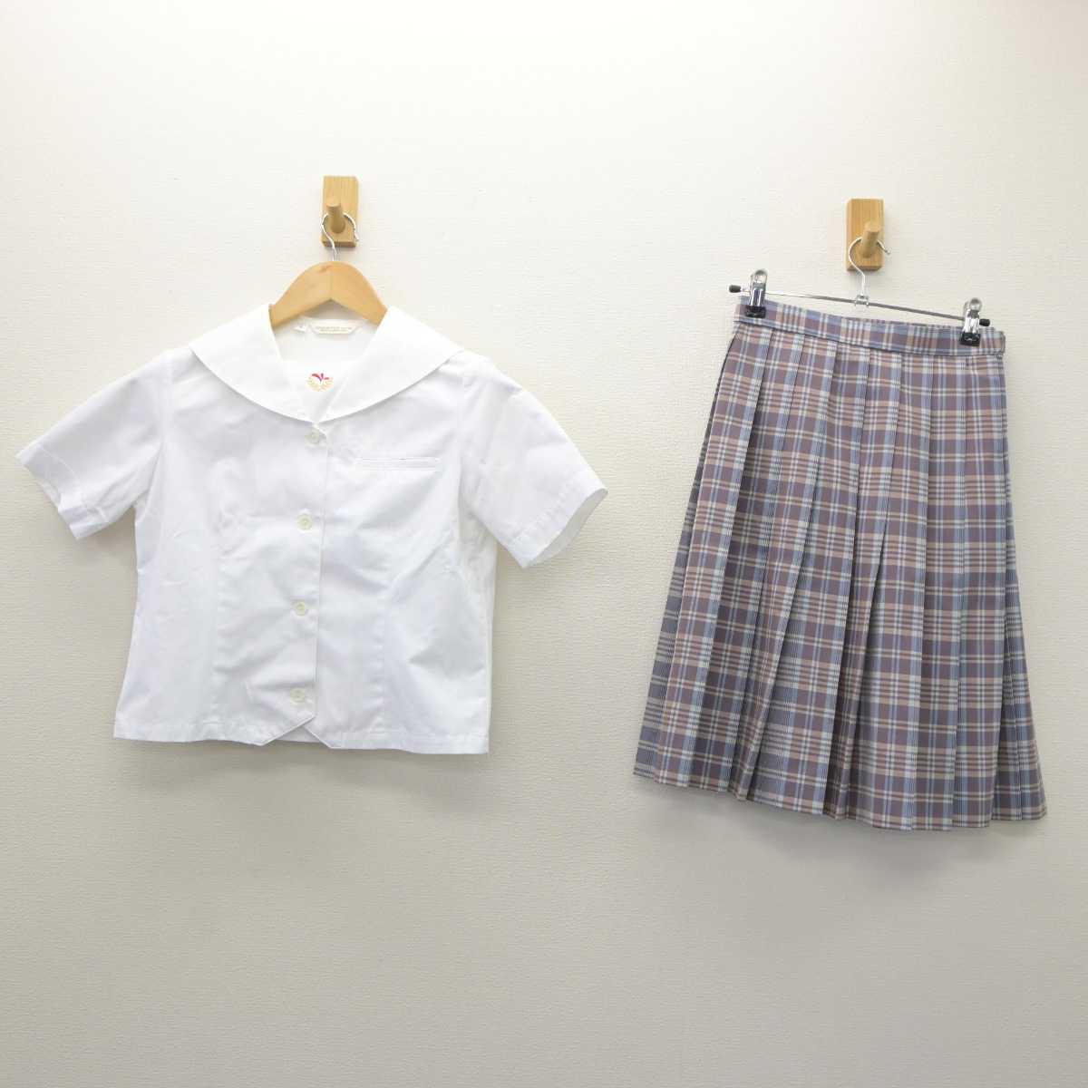 【中古】京都府 京都光華中学校 女子制服 2点 (シャツ・スカート) sf064356