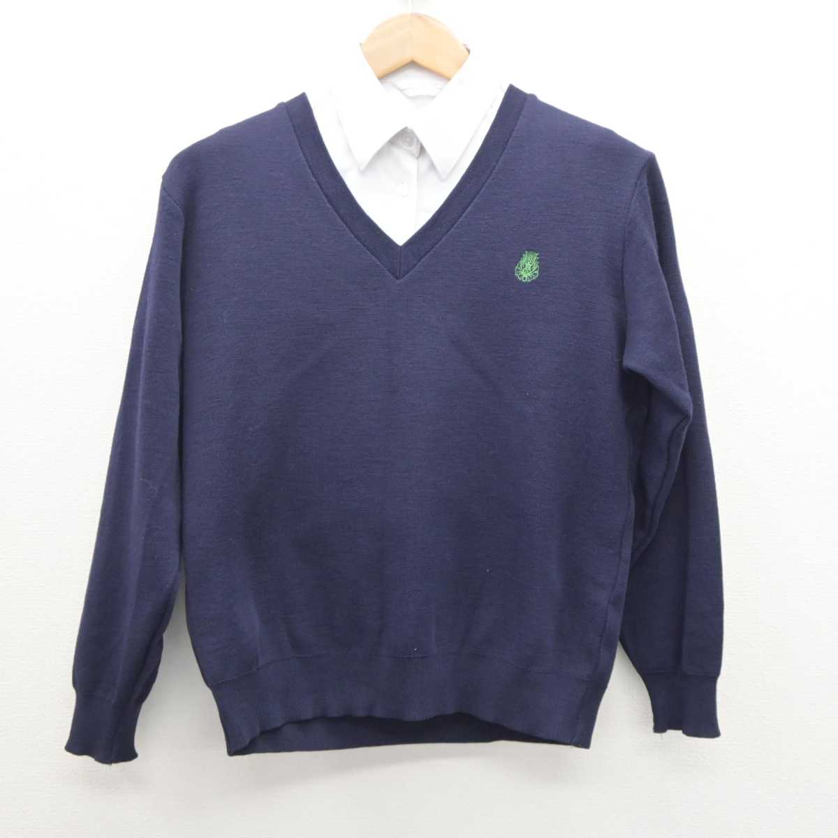 【中古】熊本県 熊本農業高等学校 女子制服 3点 (ニット・シャツ) sf064374