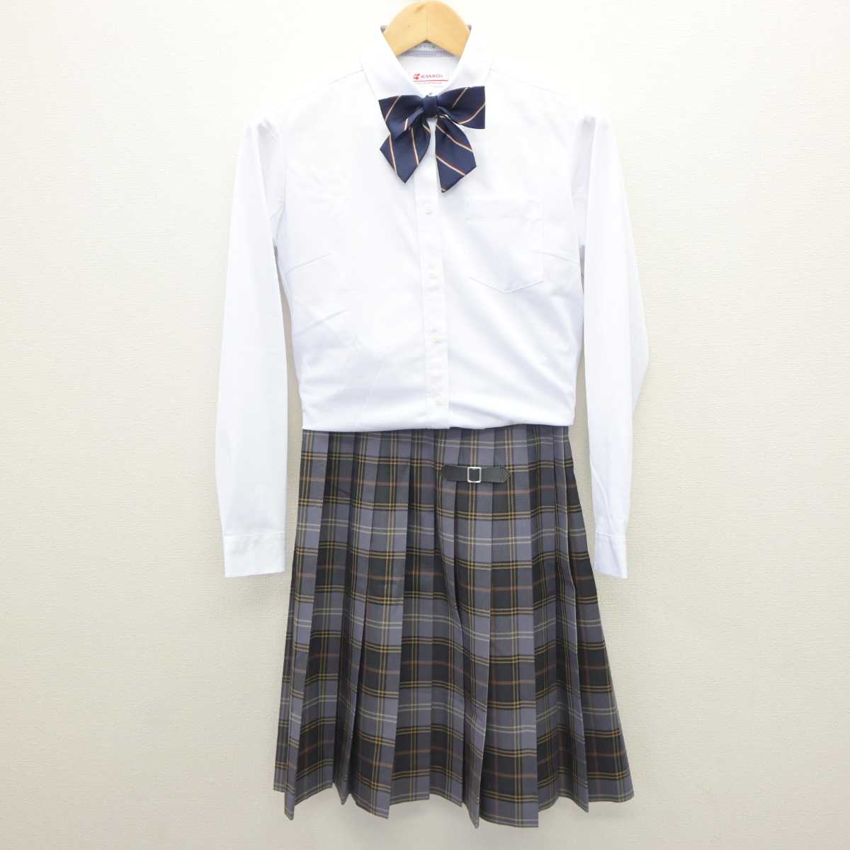 【中古】岐阜県 帝京大学可児高等学校中学校 女子制服 4点 (ブレザー・シャツ・スカート) sf064385