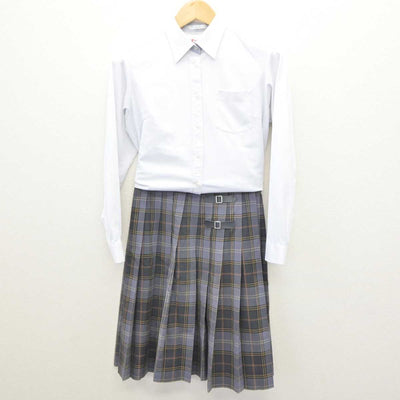 【中古】岐阜県 帝京大学可児高等学校中学校 女子制服 2点 (シャツ・スカート) sf064387