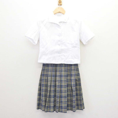 【中古】秋田県 横手城南高等学校 女子制服 3点 (ニットベスト・シャツ・スカート) sf064421