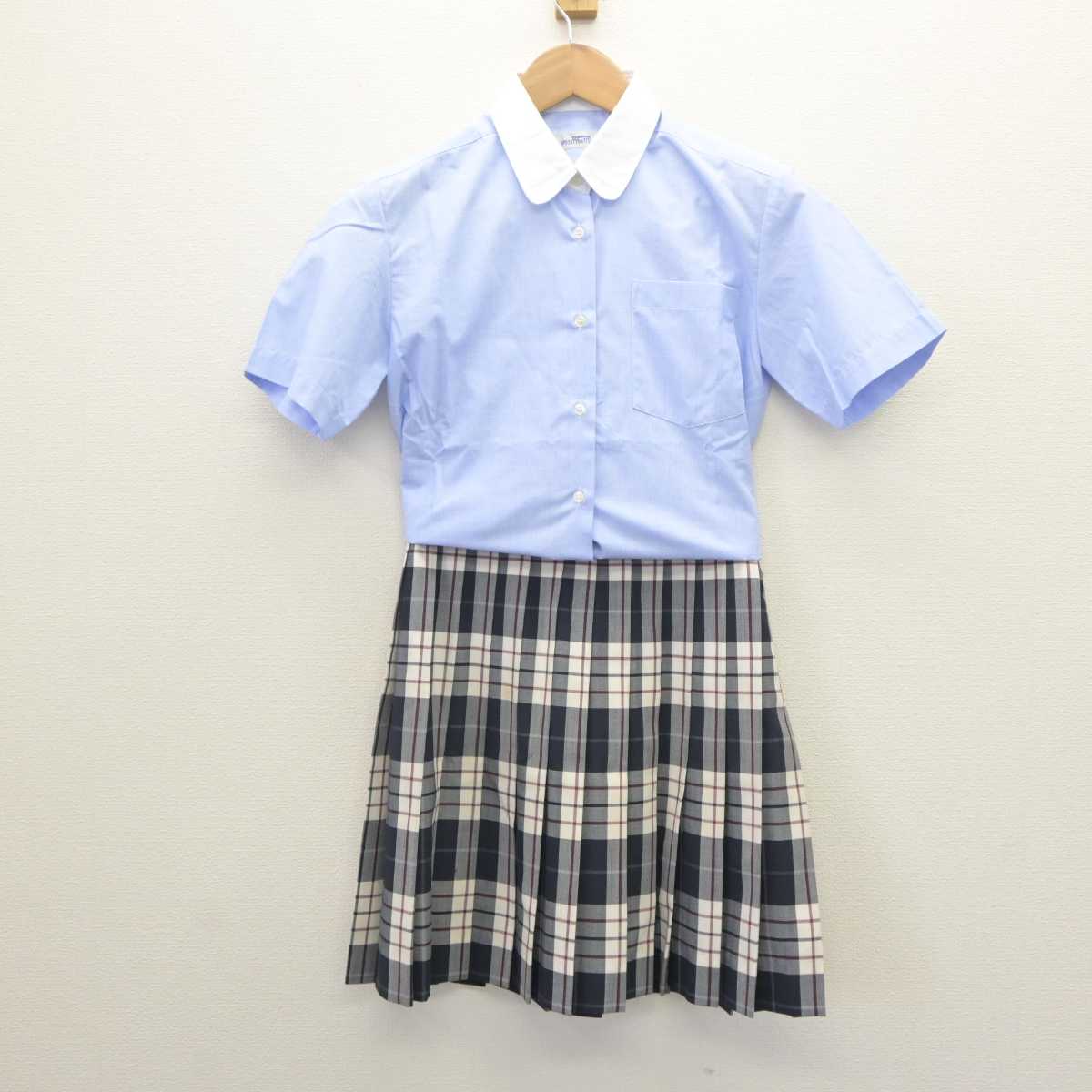 【中古】東京都 豊島学院高等学校 女子制服 3点 (ニットベスト・シャツ・スカート) sf064437