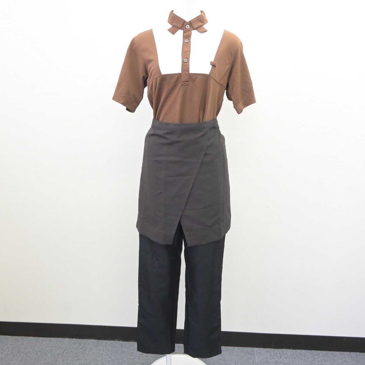 【中古】 すき家 女子制服 3点 (シャツ・ズボン・エプロン / サロン) sf064456