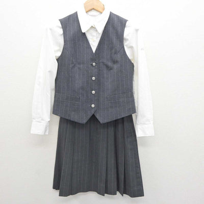 【中古】東京都 錦城高等学校 女子制服 3点 (ベスト・シャツ・スカート) sf064490