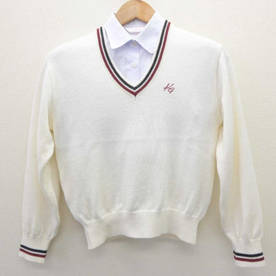 【中古】石川県 金沢学院大学附属高等学校 女子制服 2点 (ニット・シャツ) sf064520