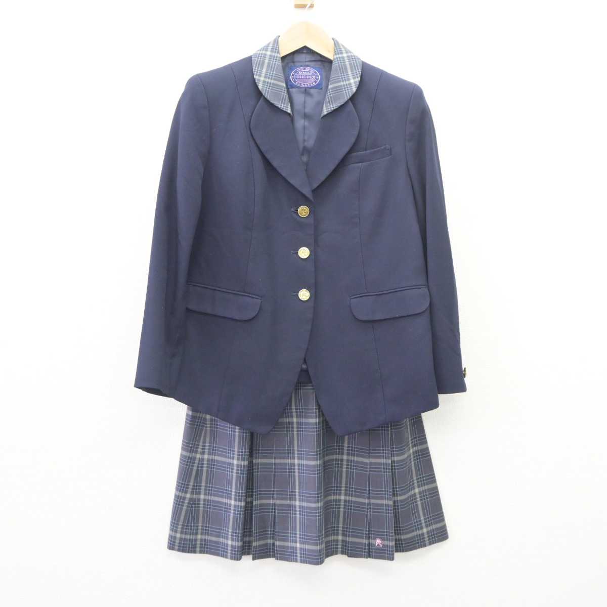 【中古】京都府 久御山高等学校 女子制服 3点 (ブレザー・スカート・スカート) sf064558