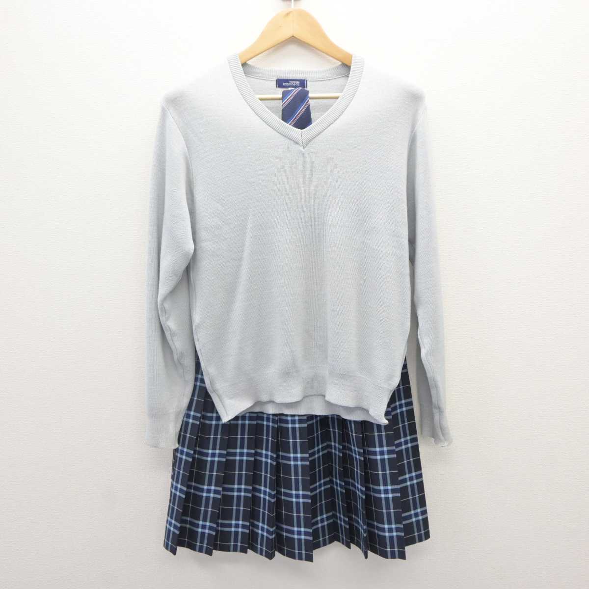 【中古】東京都 帝京中学校・高等学校 女子制服 3点 (ニット・スカート) sf064575