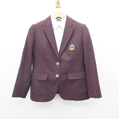 【中古】富山県 高岡商業高等学校 女子制服 3点 (ブレザー・ニット・シャツ) sf064579