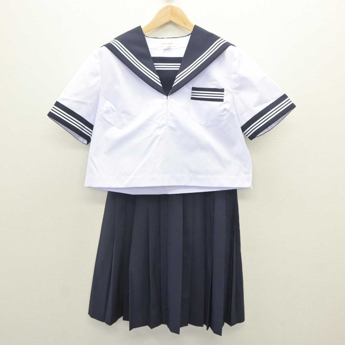 【中古】茨城県 常澄中学校 女子制服 3点 (セーラー服・セーラー服・スカート) sf064592