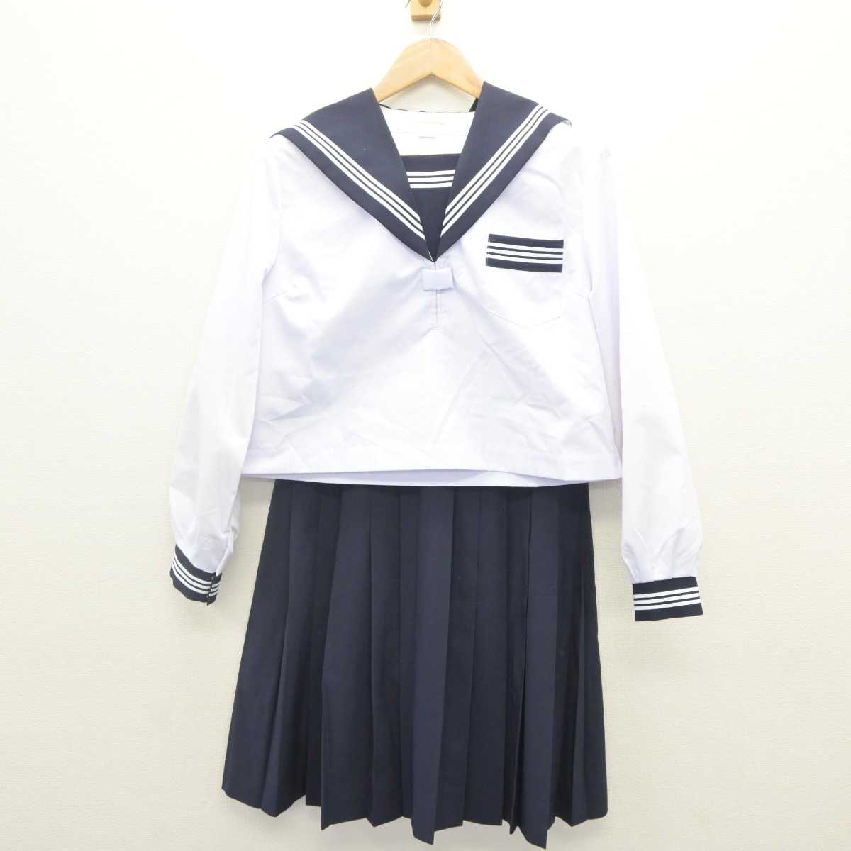 【中古】茨城県 常澄中学校 女子制服 3点 (セーラー服・セーラー服・スカート) sf064592