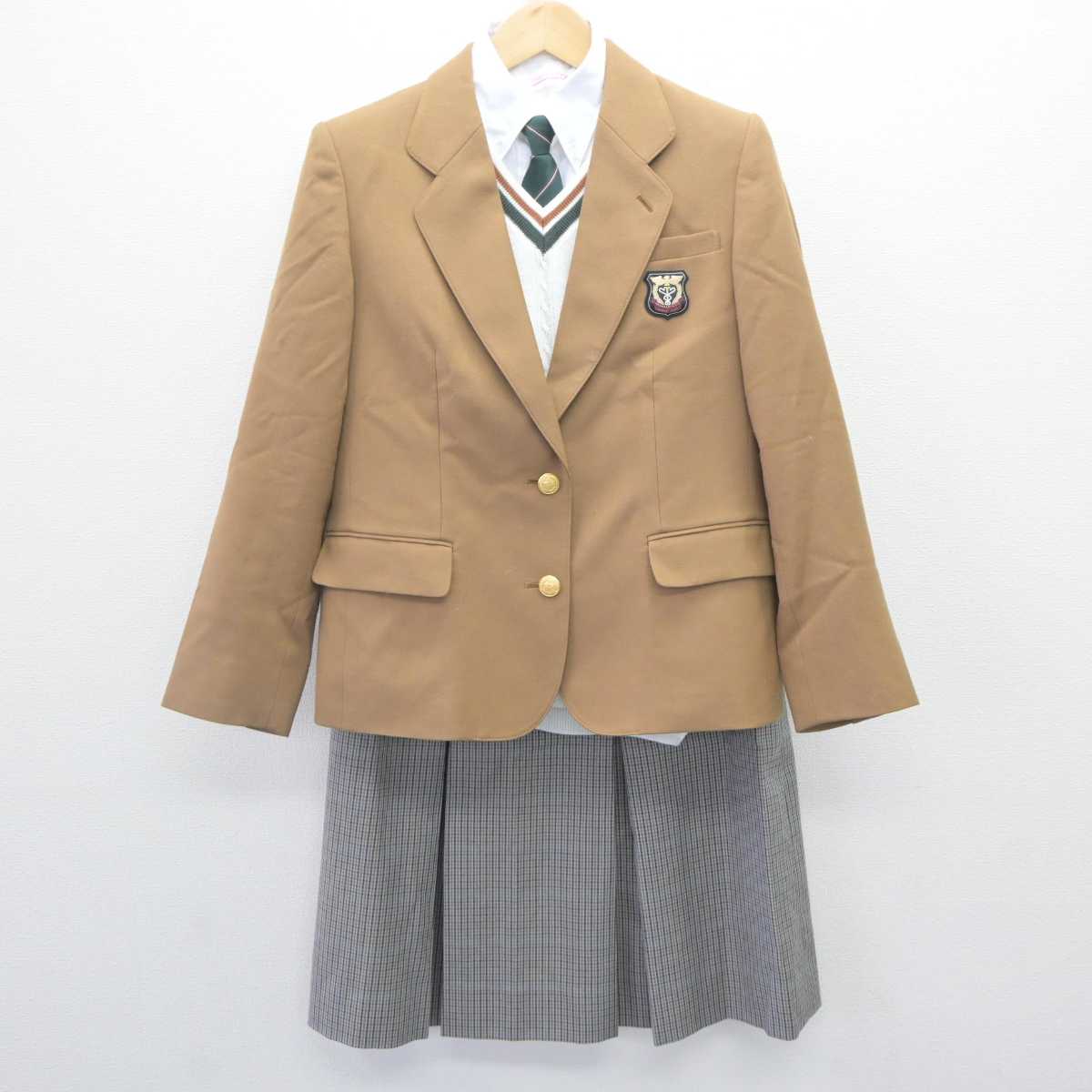 【中古】長崎県 長崎商業高等学校 女子制服 5点 (ブレザー・ニット・シャツ・スカート) sf064609