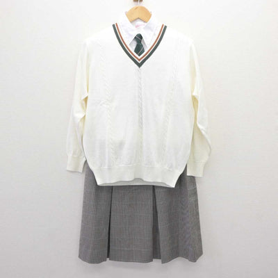 【中古】長崎県 長崎商業高等学校 女子制服 5点 (ブレザー・ニット・シャツ・スカート) sf064609