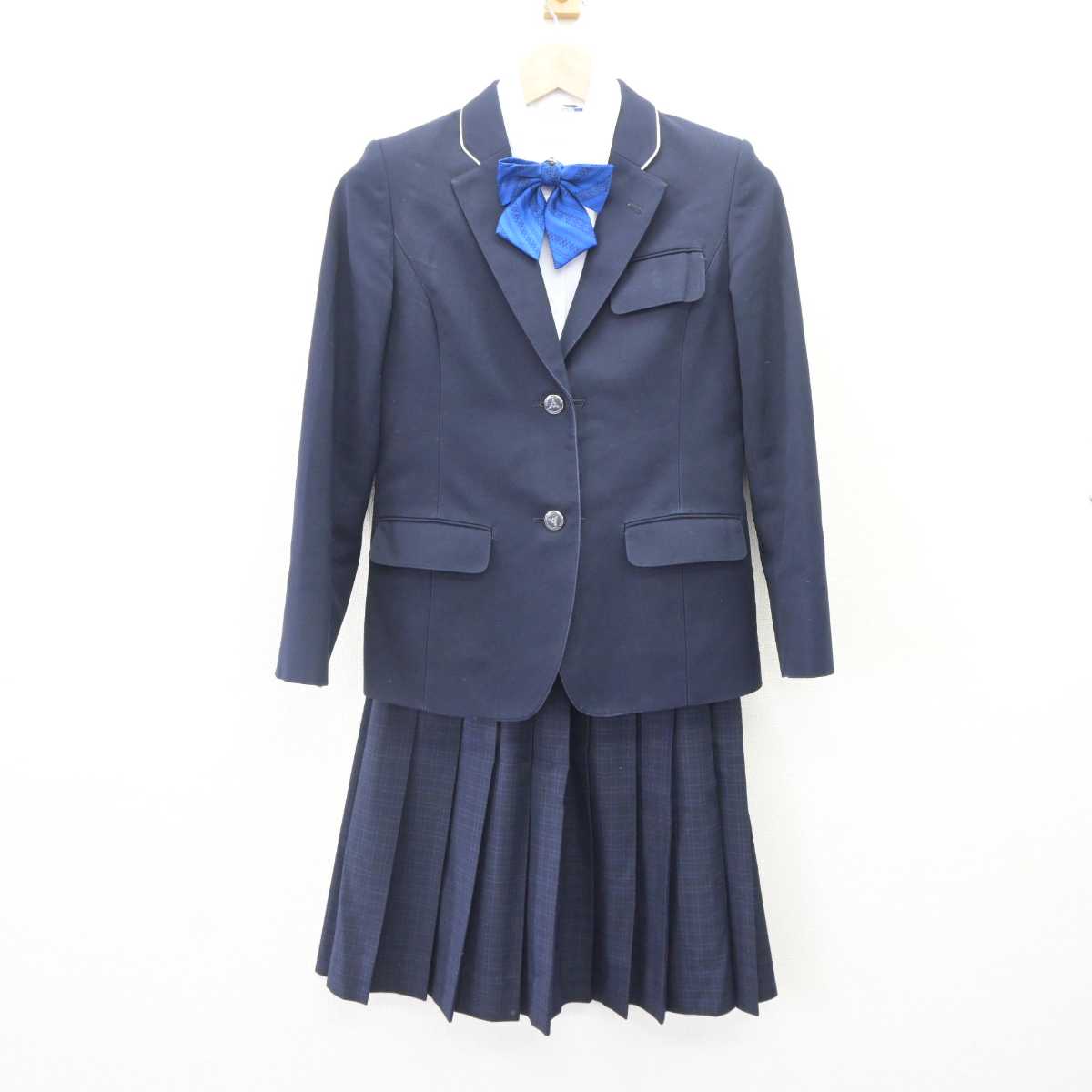 【中古】福岡県 福岡市内中学標準服 女子制服 4点 (ブレザー・シャツ・スカート) sf064633