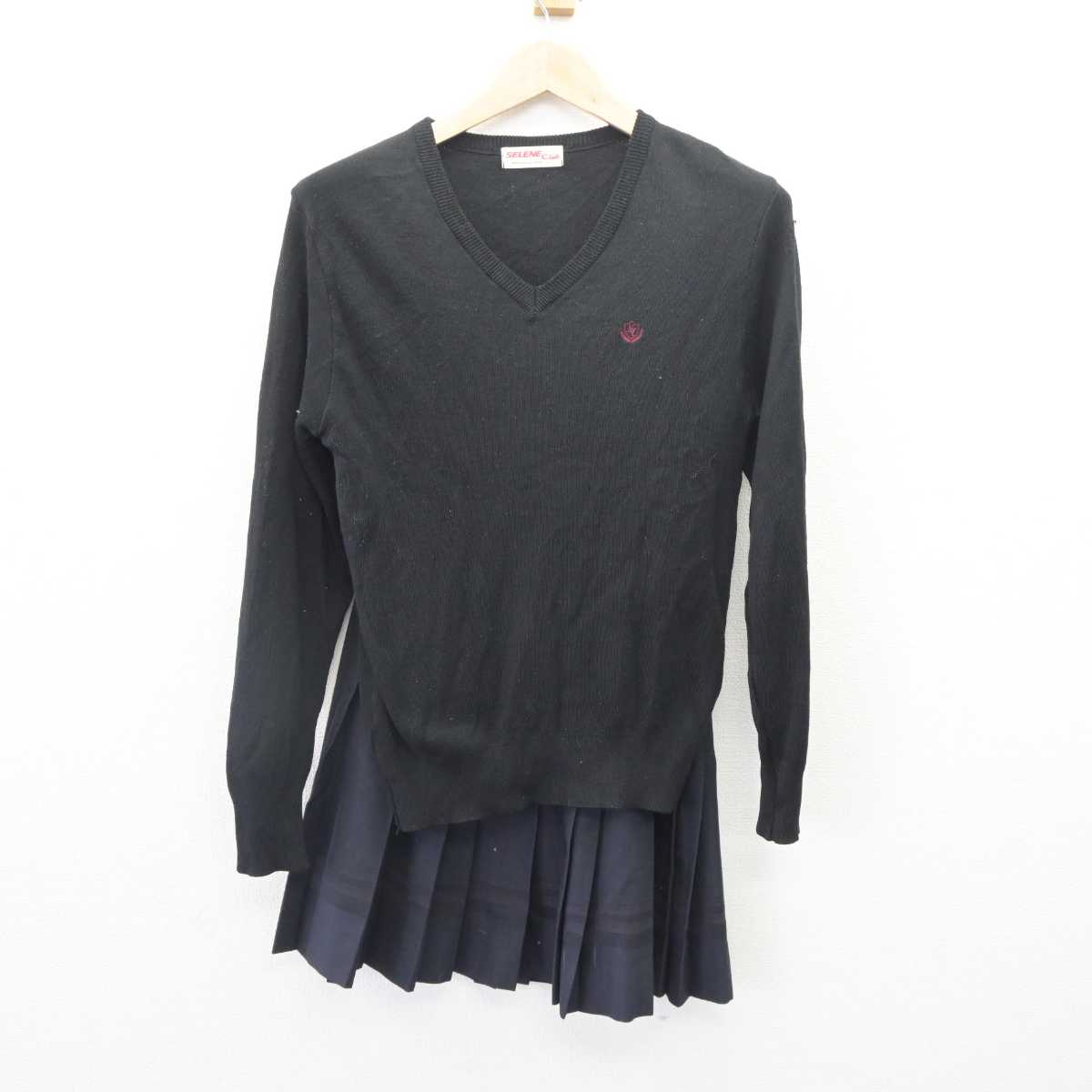 【中古】福岡県 西田川高等学校 女子制服 4点 (ブレザー・ニット・スカート) sf064644