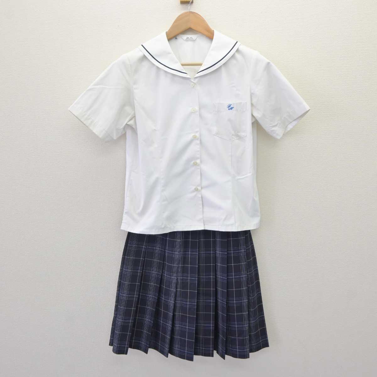 【中古】富山県 伏木高等学校 女子制服 3点 (ニットベスト・セーラー服・スカート) sf064653