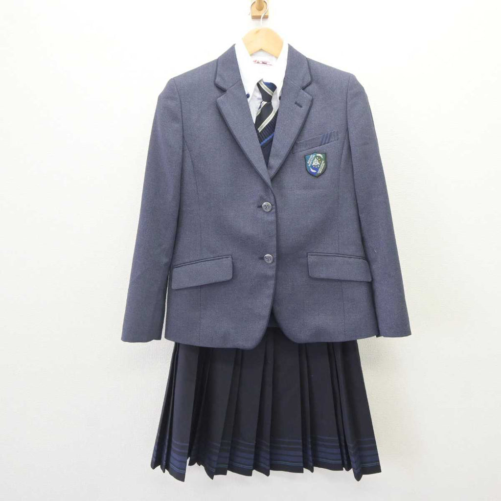 【中古】岐阜県 麗澤瑞浪中学・高等学校 女子制服 5点 (ブレザー・ニット・シャツ・スカート) sf064662