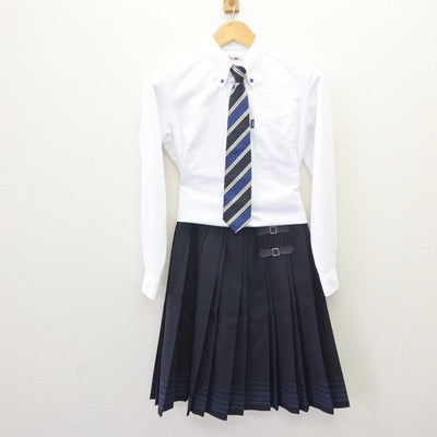 【中古】岐阜県 麗澤瑞浪中学・高等学校 女子制服 5点 (ブレザー・ニット・シャツ・スカート) sf064662