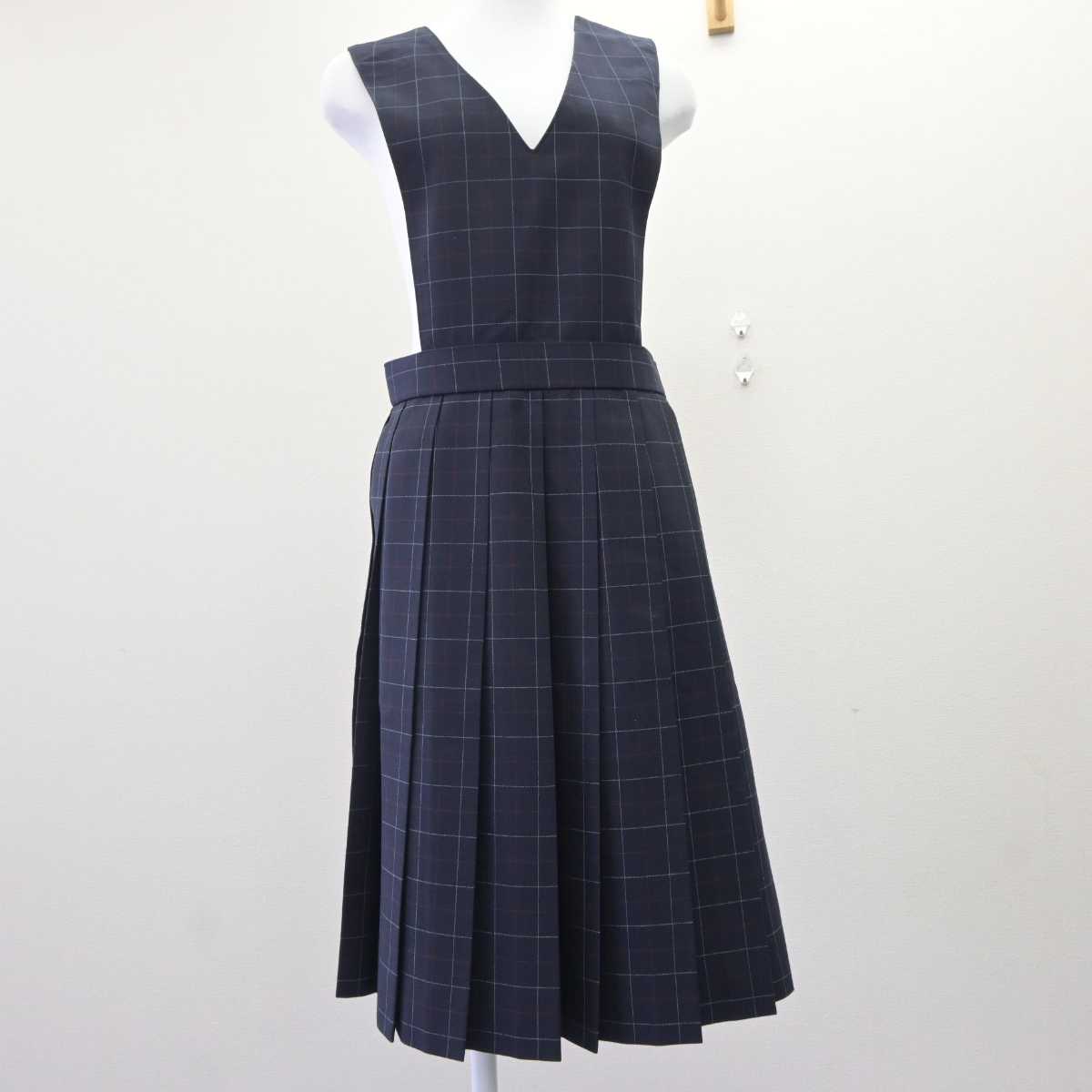 【中古】福岡県 精華女子高等学校 女子制服 2点 (ブレザー・ジャンパースカート) sf064682