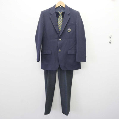 【中古】埼玉県 桶川高等学校 男子制服 4点 (ブレザー・ニット・ズボン) sf064694