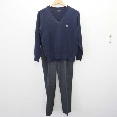 【中古】埼玉県 桶川高等学校 男子制服 4点 (ブレザー・ニット・ズボン) sf064694