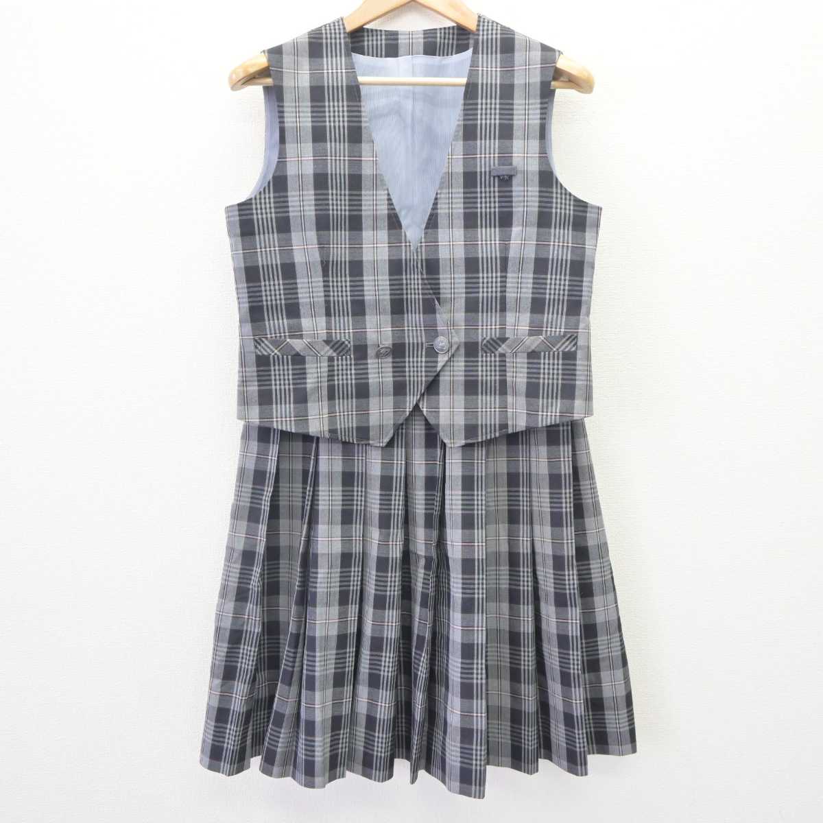 【中古】埼玉県 入間市立黒須中学校 女子制服 2点 (ベスト・スカート) sf064709