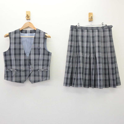 【中古】埼玉県 入間市立黒須中学校 女子制服 2点 (ベスト・スカート) sf064709