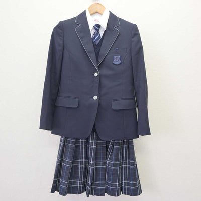 【中古】北海道 札幌市立栄中学校 女子制服 5点 (ブレザー・ニットベスト・シャツ・スカート) sf064717