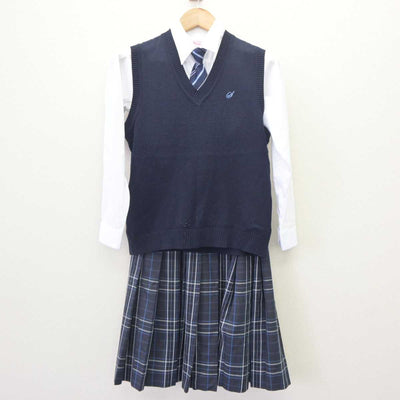 【中古】北海道 札幌市立栄中学校 女子制服 5点 (ブレザー・ニットベスト・シャツ・スカート) sf064717