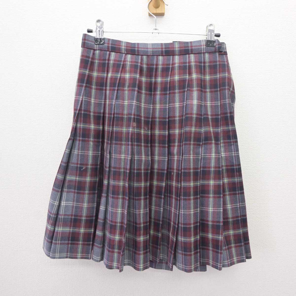 【中古】千葉県 植草学園大学附属高等学校 女子制服 2点 (ニットベスト・スカート) sf064790