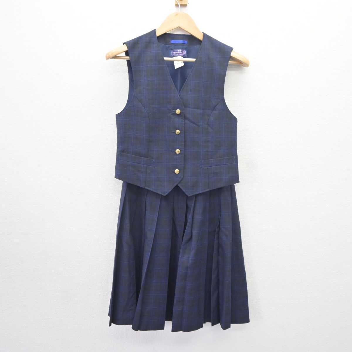 【中古】千葉県 幕張総合高等学校 女子制服 2点 (ベスト・スカート) sf064803