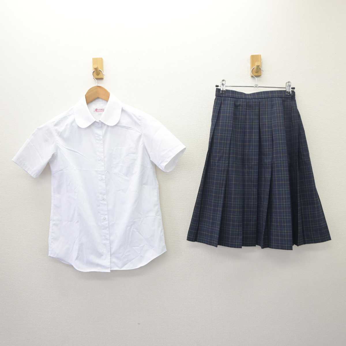 【中古】東京都 桜丘中学校 女子制服 2点 (シャツ・スカート) sf064808