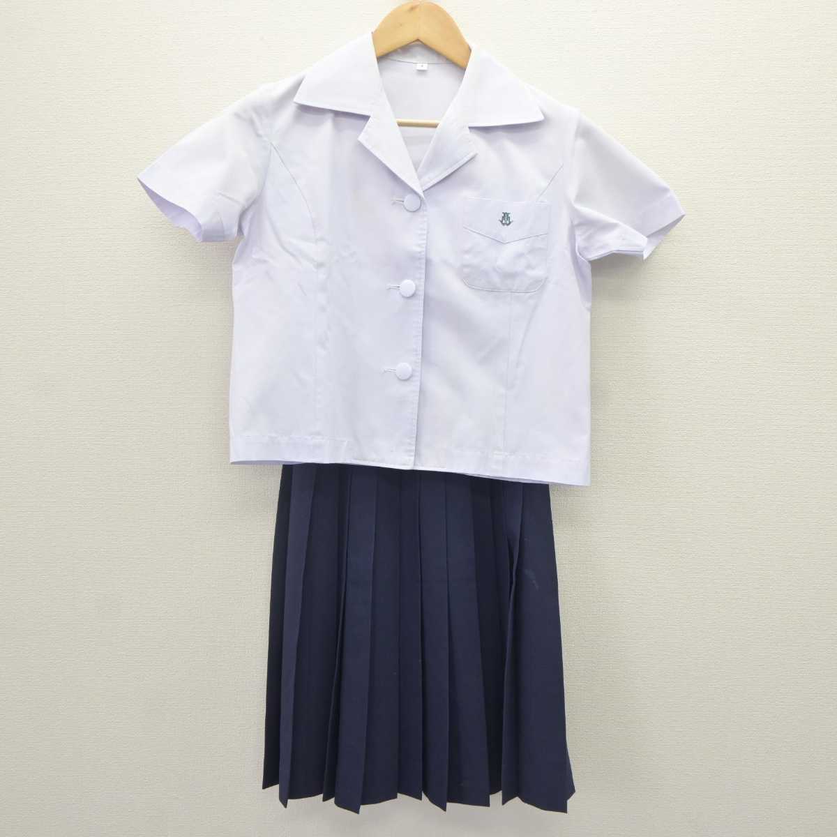 【中古】兵庫県 姫路西高等学校 女子制服 3点 (ブラウス・ブラウス・スカート) sf064810