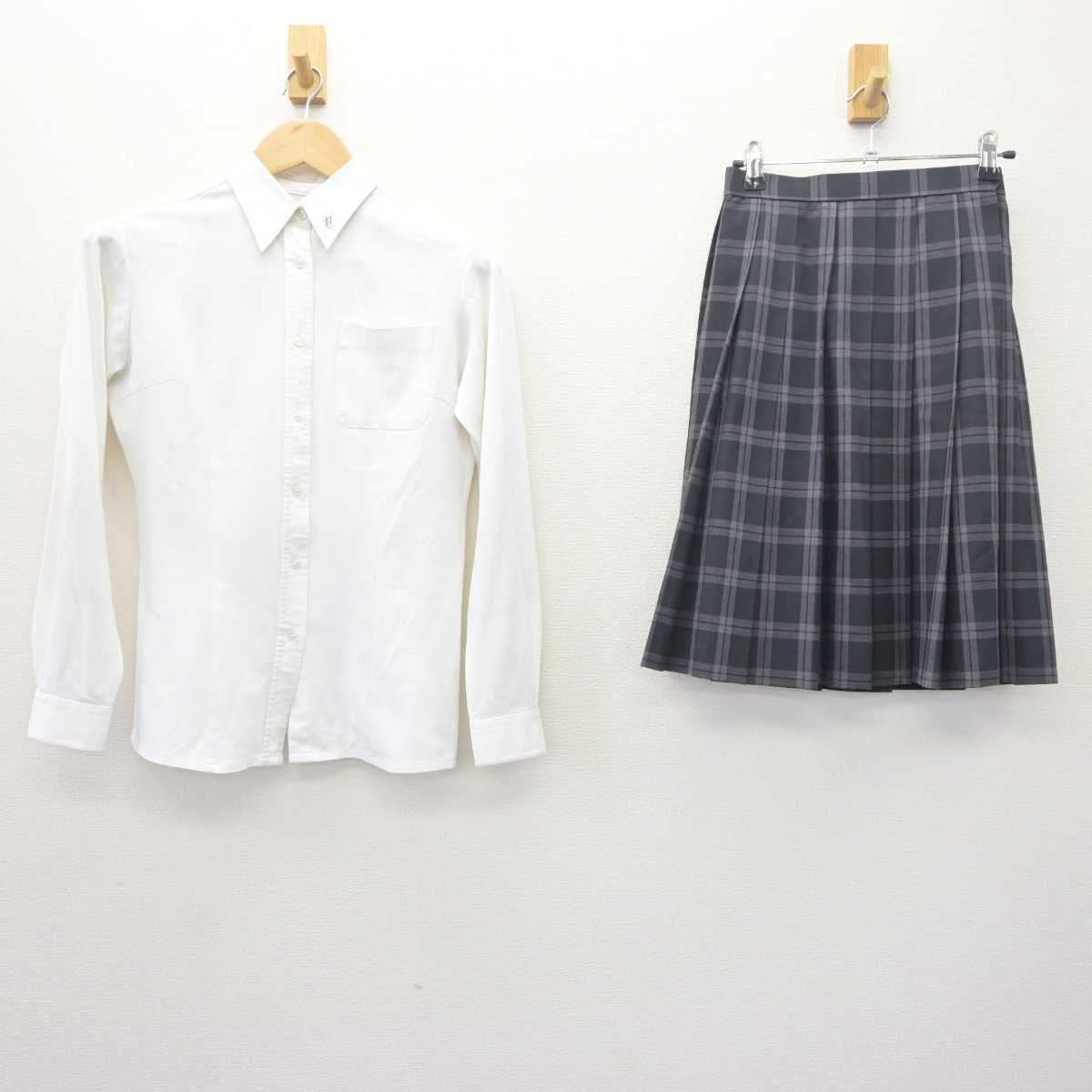 【中古】広島県 安古市高等学校 女子制服 2点 (シャツ・スカート) sf064821