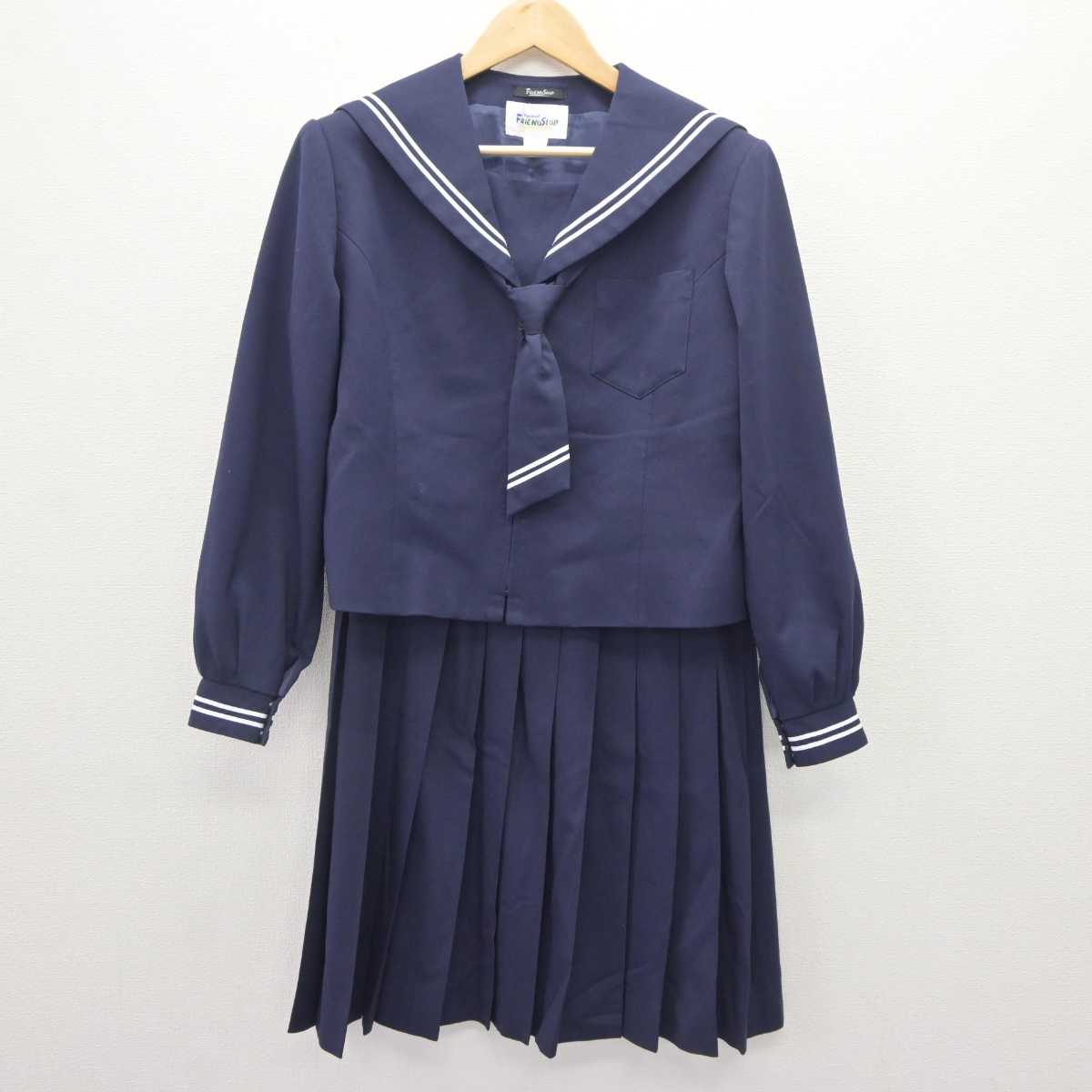 【中古】青森県 青森市立西中学校 女子制服 3点 (セーラー服・スカート) sf064830