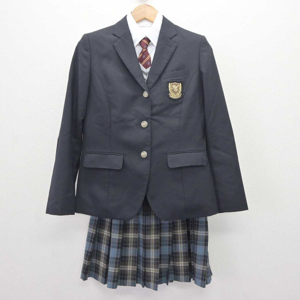 中古】東京都 杉並学院高等学校 女子制服 5点 (ブレザー・ニット