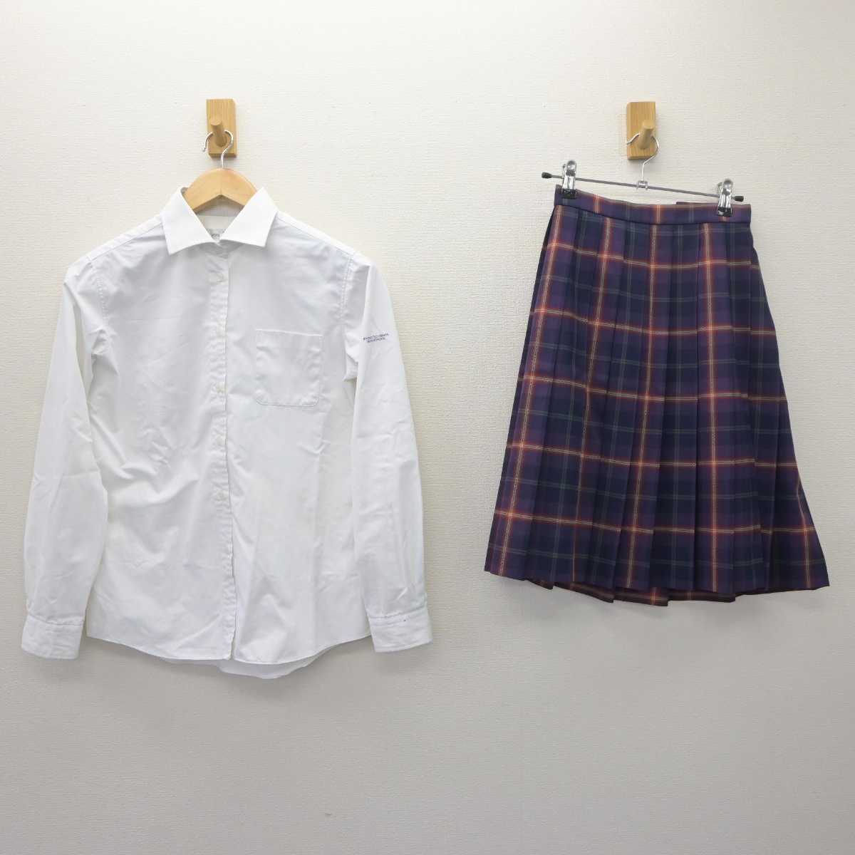 【中古】京都府 京都橘高等学校 女子制服 5点 (ブレザー・ベスト・シャツ・スカート) sf064841