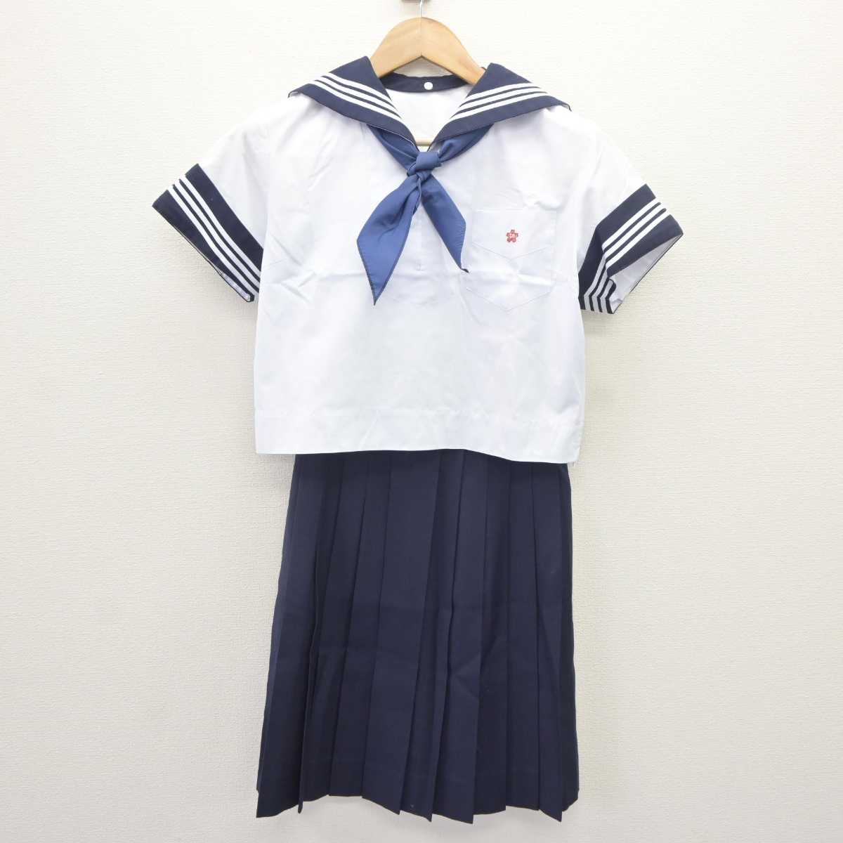 【中古】神奈川県 神奈川学園中学校 女子制服 4点 (セーラー服・スカート) sf064862