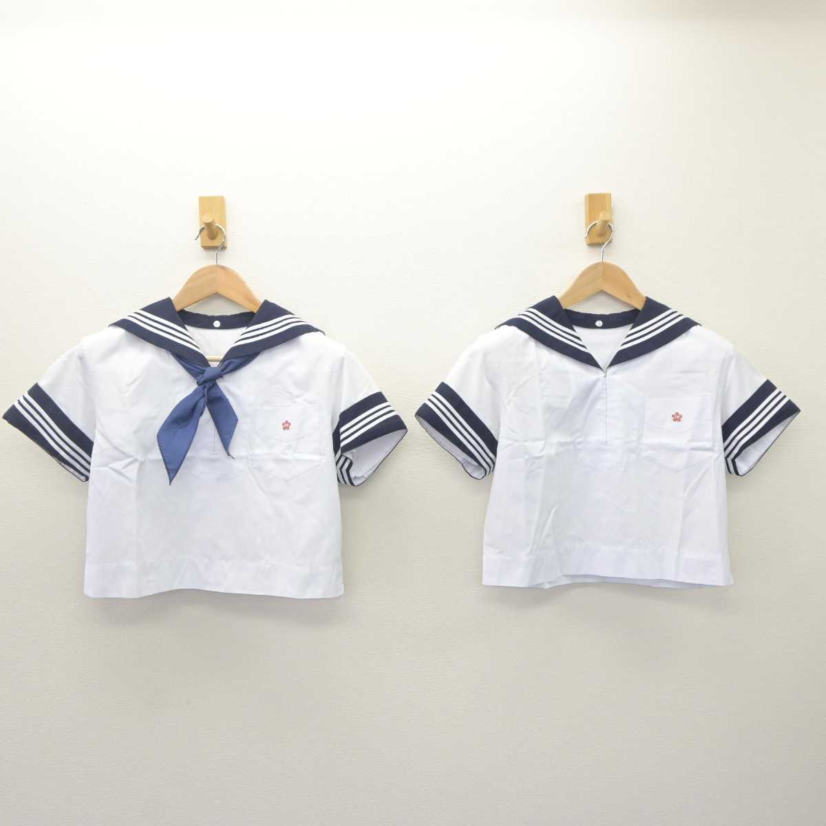 【中古】神奈川県 神奈川学園中学校 女子制服 4点 (セーラー服・スカート) sf064862