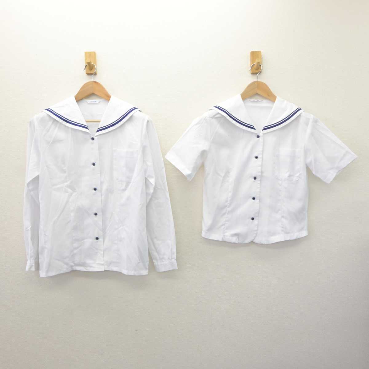 【中古】新潟県 三条市立大崎学園 女子制服 2点 (ブラウス・ブラウス) sf064950