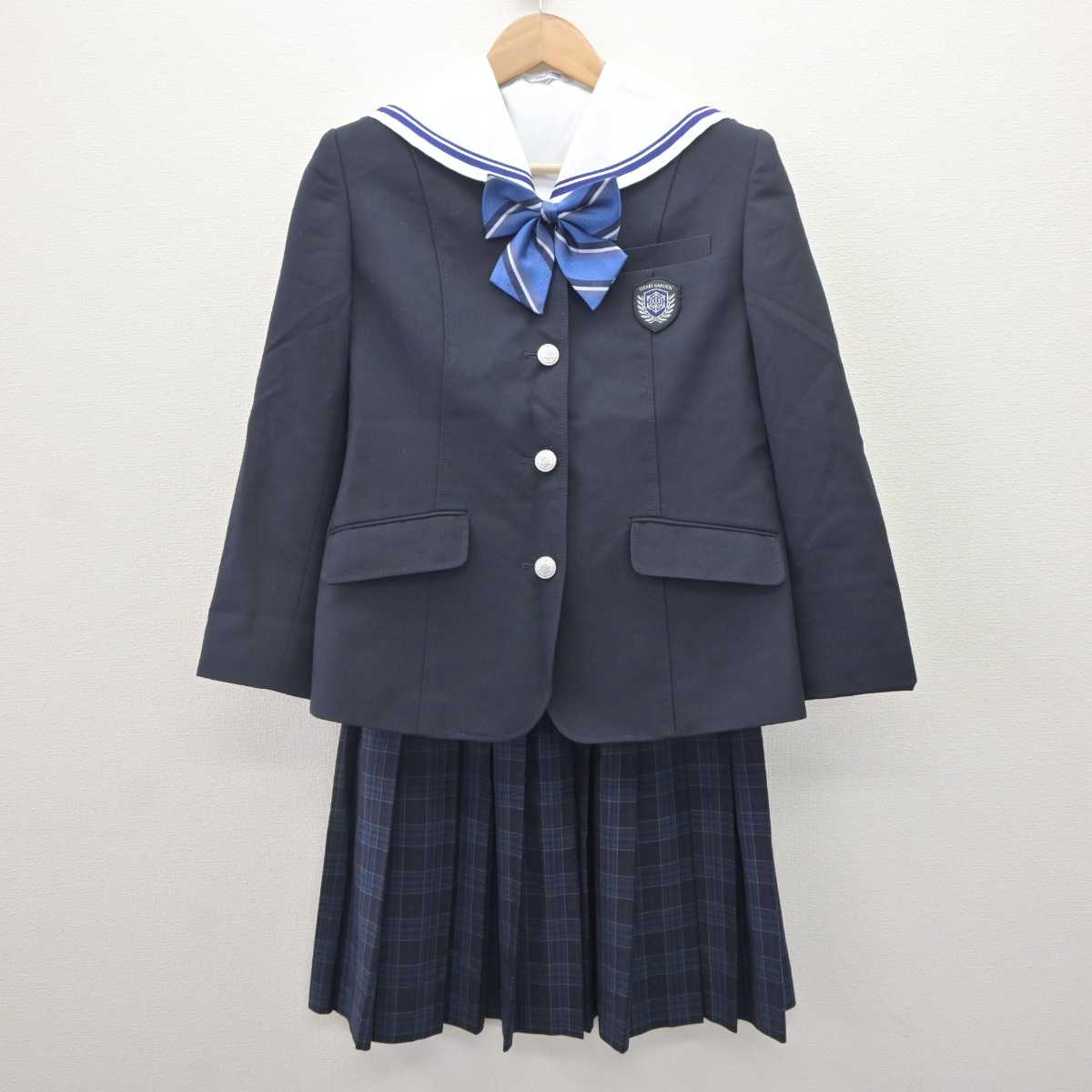 【中古】新潟県 三条市立大崎学園 女子制服 4点 (ブレザー・ブラウス・スカート) sf064951