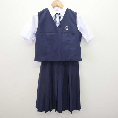 【中古】埼玉県 北本市立東中学校 女子制服 4点 (ベスト・シャツ・スカート) sf064955