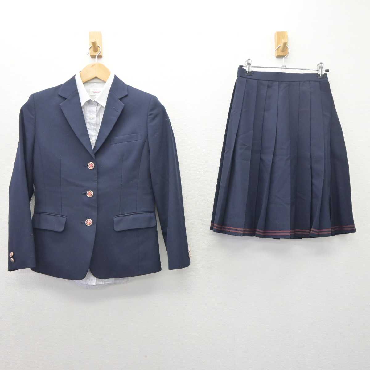 【中古】静岡県 浜松開誠館中学校・高等学校 女子制服 3点 (ブレザー・シャツ・スカート) sf064962