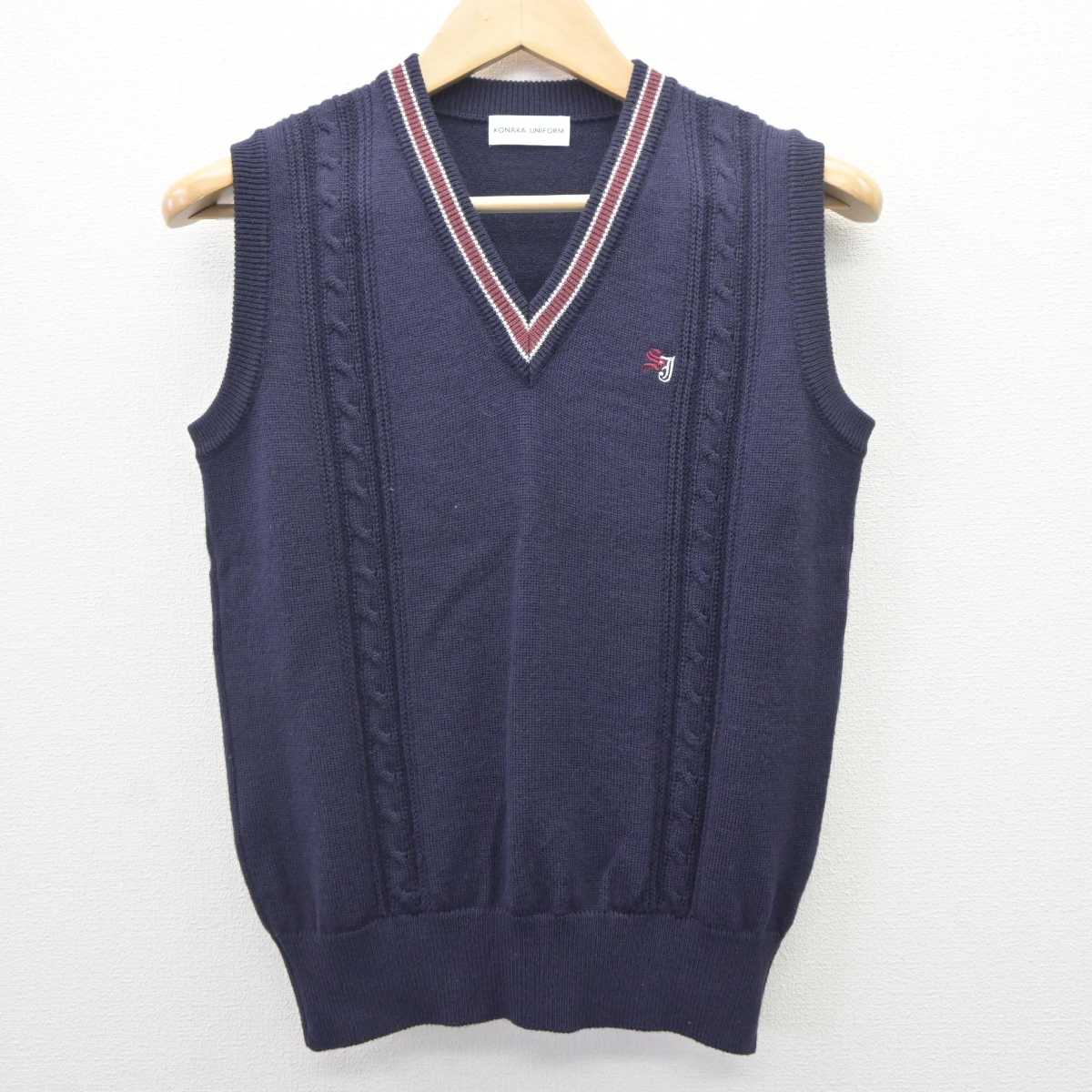 【中古】茨城県 水城高等学校 女子制服 2点 (ニットベスト・スカート) sf064967