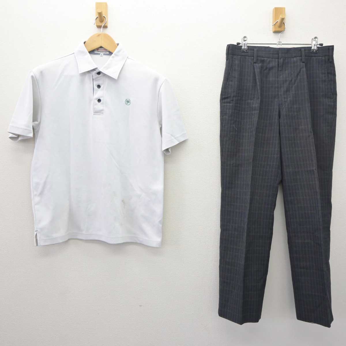 【中古】愛知県 山本学園情報文化専門学校 男子制服 2点 (シャツ・ズボン) sf064987