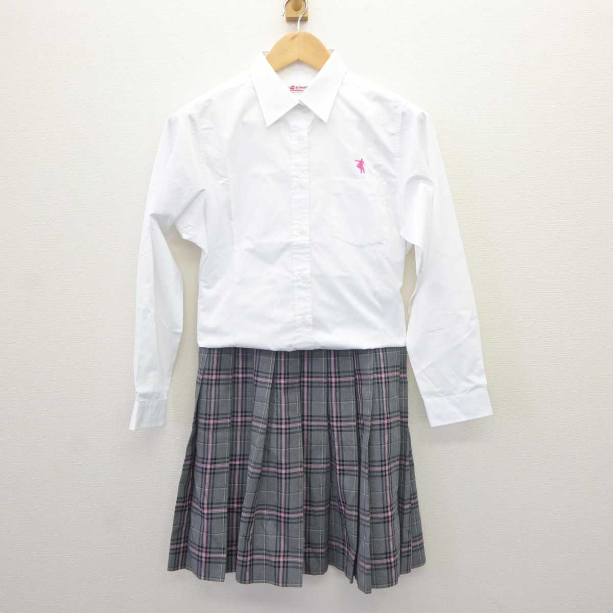 【中古】 クラーク記念国際高等学校 女子制服 3点 (ブレザー・シャツ・スカート) sf064993