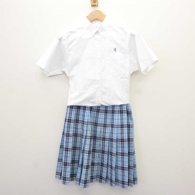 【中古】 クラーク記念国際高等学校 女子制服 3点 (ニットベスト・シャツ・スカート) sf064996