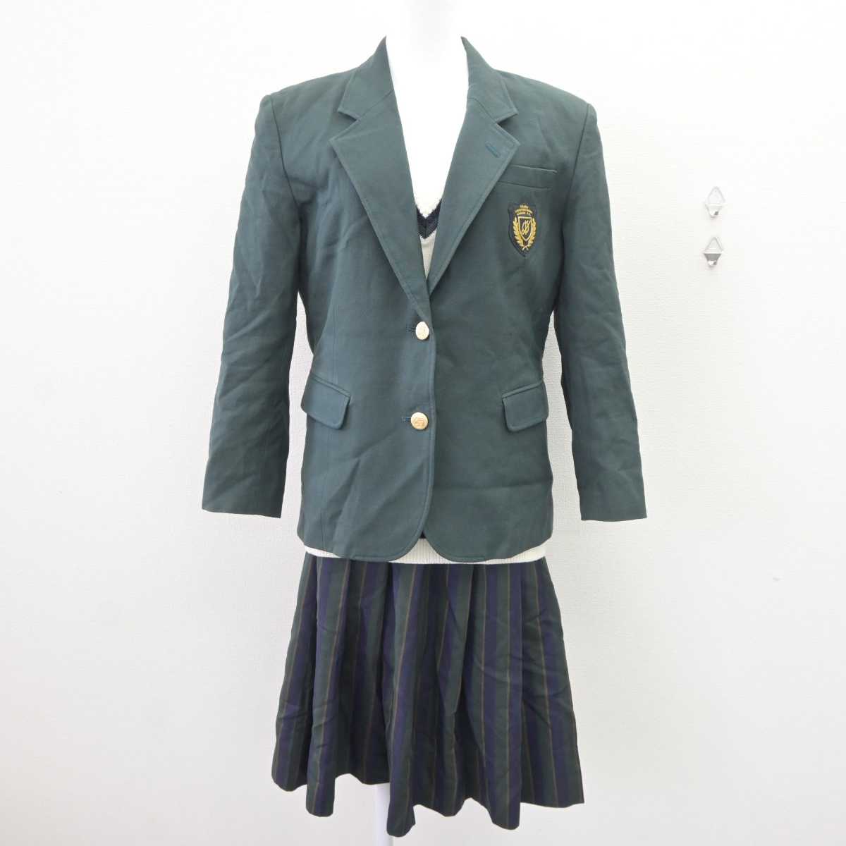 【中古】大阪府 大阪国際大和田高等学校/旧制服 女子制服 3点 (ブレザー・ニット・スカート) sf065020