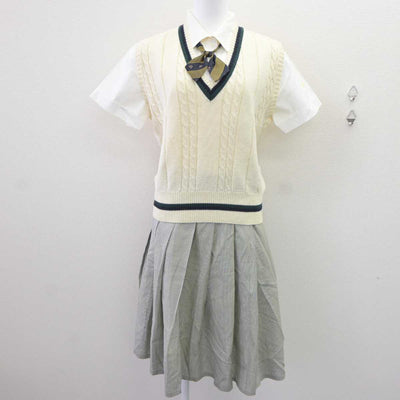 【中古】大阪府 大阪国際大和田高等学校/旧制服 女子制服 4点 (ニットベスト・シャツ・スカート) sf065022