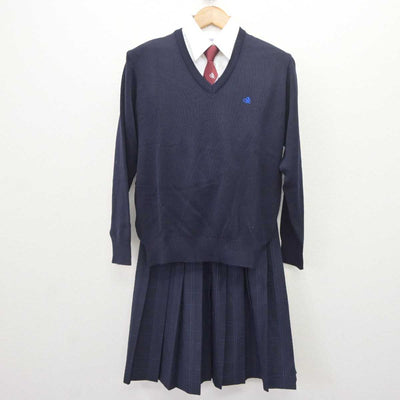 【中古】千葉県 千葉女子高等学校 女子制服 6点 (ブレザー・ニット・シャツ・スカート) sf065035